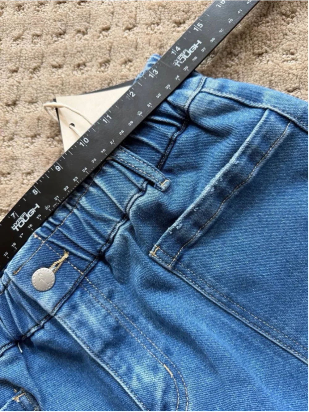 Flamingals Straight Leg High Rise Denim Bermuda Shorts for Women L